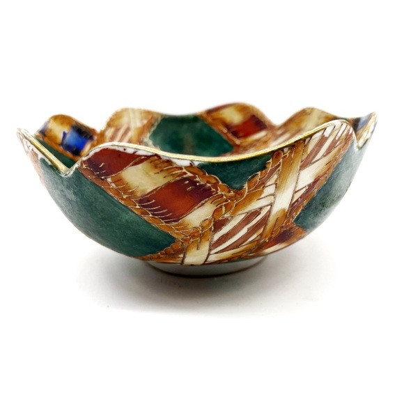 Decorative Catch All Bowl Trinket Art Dish Eclectic Colorful - Picture 4 of 4